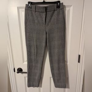 J. Crew 365 Cameron Slim Crop Stretch Pants In Glen Plaid Print, Size 6
